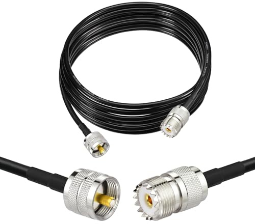 Superbat UHF/VHF Koaxialkabel 3m PL259 Stecker zu Buchse RG58 Kabel 50 Ohm für Antennenschalter, SWR-Messer & Zweiseitenfunk