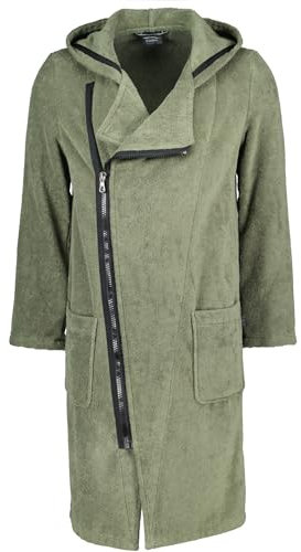 Cawö Home Bademäntel Herren Kapuze New Zipper 6516 field-schwarz - 453 S