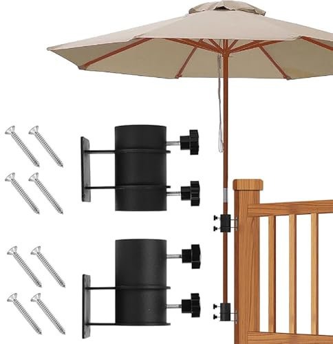 Soporte Para Sombrilla,Soporte de Sombrilla Ajustable para Pared,Soporte para Sombrilla de Balcón,2pcs Montaje en Pared,diámetro de 5.5cm soporte macizo para Sombrillas,para Montaje en Cubierta,Vallas