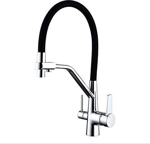 CCKUHN Wasserhähne, Küchenarmaturen Wasserhahn Küchenarmatur Chrom Rificatio Küchenspülenarmatur Deckmontage 3-Wege 360° Schwenkbar Küchenspülenarmatur Mischbatterie Trinkwasserhahn, (Ch