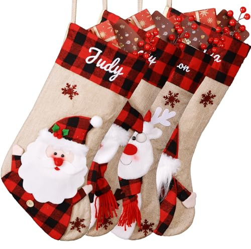 Bemaystar Weihnachtsstrumpf Personalisiert Name 47cm Weihnachten Geschenktasche Personalisierte Xmas Socken Christmas Stockings Dekor Geschenk, Wählen Sie einen beliebigen Stil