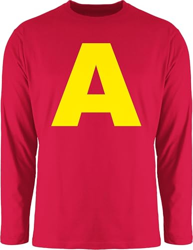 Shirtracer - Langarmshirt Herren Langarm Shirt - & - Kostüm Buchstabe A Streifenhörnchen Chipmunk Alvin I Passend für Karneval I Gruppenkostüm Fasching