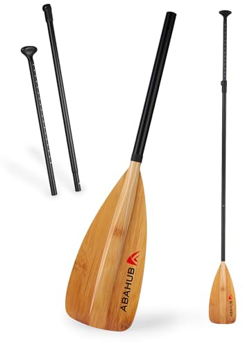 Abahub Pagaie Paddle Aluminium Pagaie Paddle Rame Réglable Léger pour Paddleboard, Télescopique 173-213cm avec Revêtement PU Plastique Nylon Lame Noir/Bleu/Vert/Orange