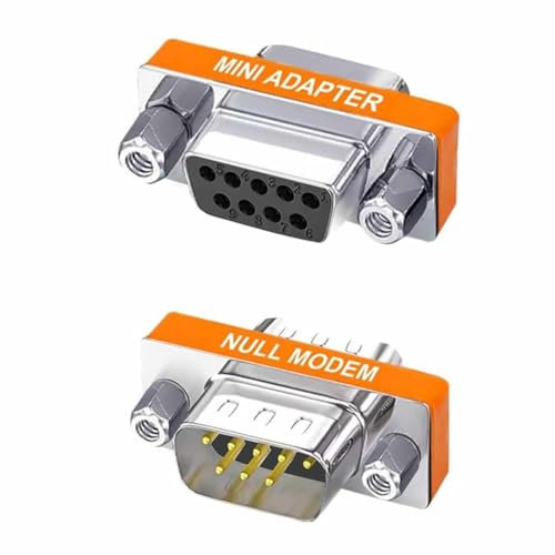 TECHZOCO DB9 Null Modem-Adapter weiblich auf männlich, DB9 Null Modem Koppler, Serieller Stecker weiblich auf männlich, Pin-out
