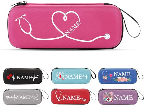 Benutzerdefinierter Name - Großer Harter Stethoskop-Fall - EVA-Hartschale, praktische Mesh-Tasche - Ideal für Medizinstudenten, Ärzte, Krankenschwestern