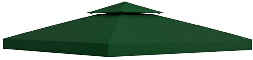 Outsunny Techo de Repuesto para Cenador 3x3 m Carpa Techo Doble Verde | Cubierta de Repuesto, 8 Orificios de Drenaje, Protección UV, SOLO Toldo de Recambio para Pabellón Gazebo