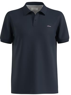s.Oliver Herren Poloshirt Basic Piqué Baumwolle Knopfleiste Kragen (DE/NL/SE/PL, Alphanumerisch, XXL, Regular, Regular, Navy)