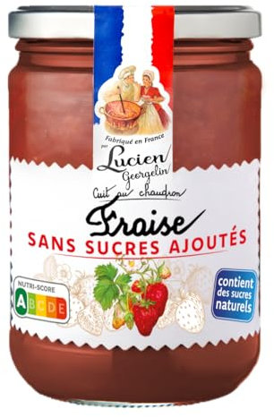Lucien Georgelin Préparation de fruit Fraise SANS SUCRE AJOUTE le bocal de 600g NUTRISCORE A
