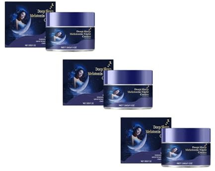 Melatonin Nachtcreme Mit Lavendel & Kamille, Beruhigende Schlafcreme Zur Unterstützung Des Schlafrhythmus, Schnell Einziehend (3PCS)