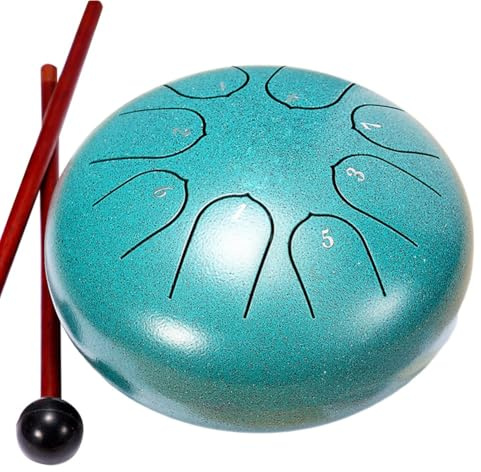 Rersduyt 6Inch 8 Tone Hollow Drum Steel Tongue Drum Garden Rain Drum Steel Tongue Drum Outdoor Rain Drum Suitable for Beginners,A