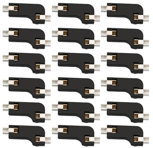 Gatuida Hot Swap Leiterplattenbuchse, 20 Stück Abs, Schwarz | Reparatur und Eigenbau, Zwei Klemmen mit Metallclip, 12 V Dc, 10 Ma, 100 Zyklen