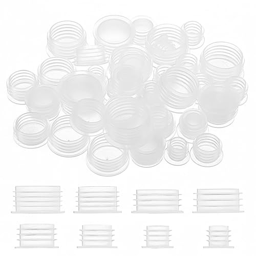 80Pcs Salt and Pepper Stoppers Plugs, Plastic Stopper Replacement Plug Bottle Caps, Reusable Clear Round End Cap Plastic Stoppers for Pots Bottles Home Kitchen (10/12/14/16/18/20/22/24mm)