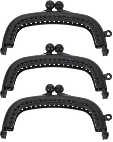QUARKZMAN 3 Stück Kiss Lock Verschluss 8.5cm/3.35 Retro Bogen Resin Portemonnaie Rahmen Für Portemonnaie Herstellung Henkeltasche Münztasche Rahmen Ersatz Schwarz