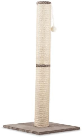Rohrschneider RS 22387 Katzenbaum XL mit Sisalstämmen, Spielkugel, Cordbezug, 45x45x107 cm, für Katzen (Taupe)