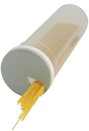 GOLDBEARUK Para espaguetis Pasta recipiente giratorio de plástico dispensador de bañera – azul tapa