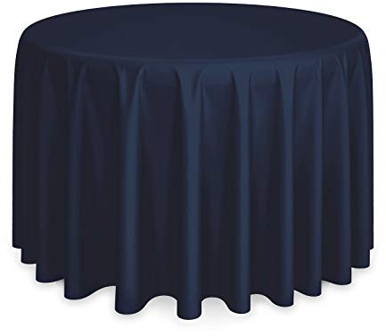 Lann's Linens - 108 Round Premium Tablecloth for Wedding/Banquet/Restaurant - Polyester Fabric Table Cloth - Navy Blue