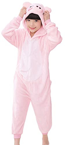WAFUNNE Costume de cochon pour enfants - Combinaison en forme d'animal pour costumade et Halloween - Pour garçons et filles - Rose