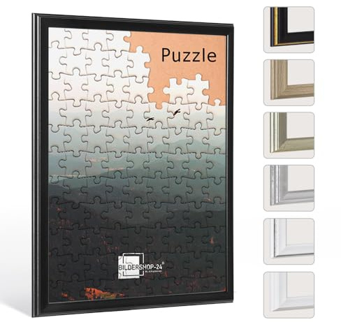 Bildershop-24 Puzzlerahmen KALYPSO Schwarz (matt) 46 x 61 cm (ca. 500 Teile)