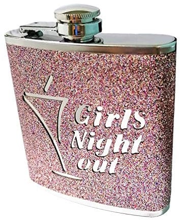 Prime Homewares Ladies Night Out Hip Flask (6oz Multi Glitter Girls Night Out #1)