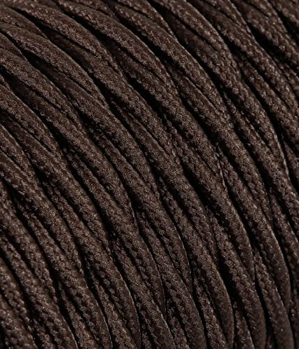 Cavo Elettrico Treccia/Trecciato Rivestito in Tessuto. Colore Marrone. Sezione 3x1.50 (20 Metri)