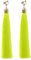Neon-grüne Quaste mit goldfarbener gerippter Kappe, Statement-Ohrclips