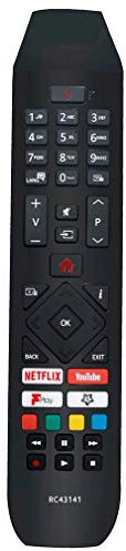 VINABTY RC43141 Remote Control Replacement fit for Hitachi Smart TV with Netflix Youtube & Fplay Buttons 32HB26J61U 32HB26T61UA 50HB26T72U 524HB21T65U 24HB21T65U