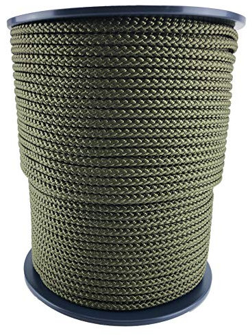 8mm Olive Polypropylene Braided Poly Rope Cord x 30 Metre Strong String