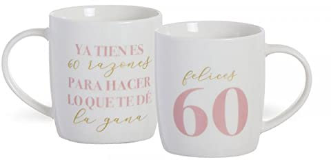 Hogar y Mas Taza CUMPLEAÑOS 60 350ML - Blanco