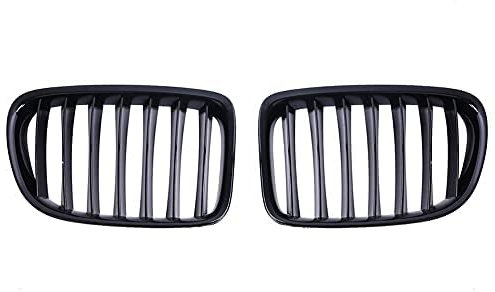 TOOWGM Kühlergrill für BMW E84 X1 2010 2011 2012 2013 2014 2015, glänzend, Schwarz