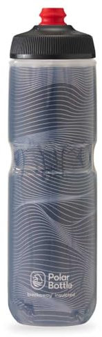 Polar Bottle Breakaway Insulated Bike Water Bottle - BPA Free, Cycling & Sports Squeeze Bottle (Jersey Knit - Charcoal, 24 oz)