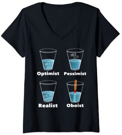 Damen Lustiges Oboisten Design für Oboe Musikerinnen und Musiker T-Shirt mit V-Ausschnitt