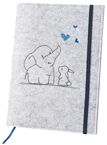 luxdag U-Heft Hülle mit Gummiband aus Filz (Farbe & Motiv wählbar) - Hülle für Kinderuntersuchungsheft & Impfpass - Organizer - Geschenk für werdende Mütter & Baby