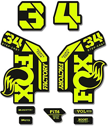 Adesivi compatibili con forcella bici Fox 34 Factory Step Cast 2022