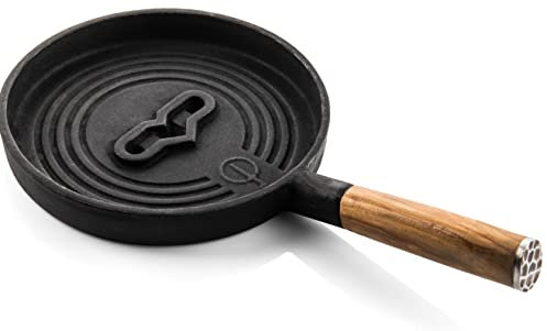 Forged Churrasco servierpfanne, Servierpfännche, gusseisen, olivenholz