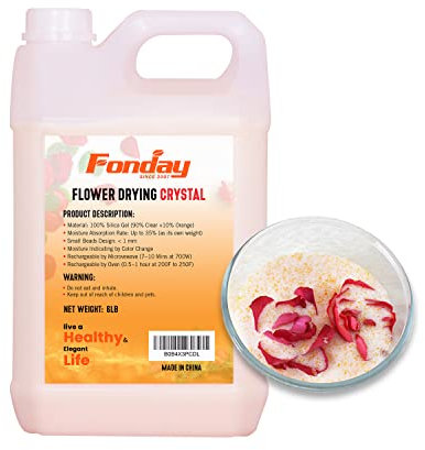 Fonday Cristales de secado de flores de gel de sílice, cristales finos que indican el color reutilizable, 6 libras