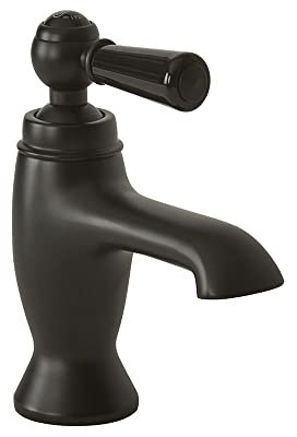 Milano Elizabeth Traditional Mono Bathroom Basin Mixer Tap Lever Handle - Black