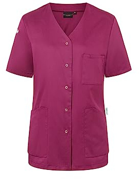 Karlowsky KS 63 PASSION Kurzarm Damenkasack ESSENTIAL aus Recyceltem Plastik, 65% Polyester/35% Baumwolle, Fuchsia, Größe 46