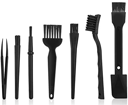 TIESOME Kit de Limpieza de Teclado de 7 Piezas, Pequeño Kit de Cepillo de Limpieza Portátil de Teclado Antiestático de Nylon con Mango de Plástico para Teclado de Ordenador Portátil Placas Base