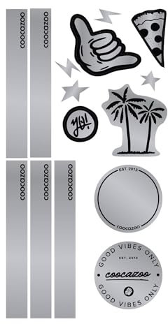 coocazoo Reflektierendes Sticker-Set Black, trendig, Coole Motive, Sichtbarkeit im Straßenverkehr, wasserabweisend
