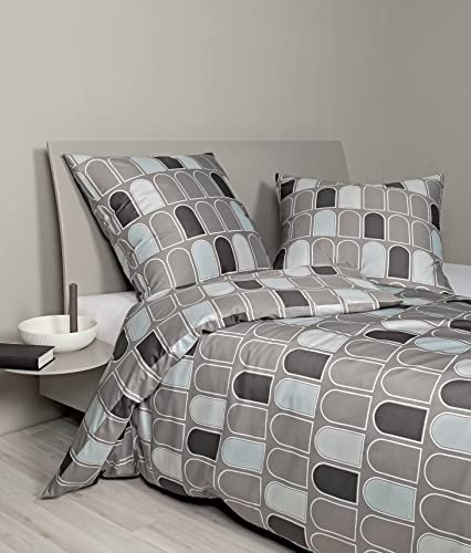 Janine Bettwäsche Mako-Satin J. D. 135x200 + 80x80 cm Taupe