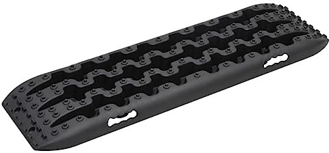 vidaXL Traktionsmatte 2 STK., Sandbleche Offroad, Anfahrhilfe Wohnmobil Recovery Board, Tracktionshilfe Traktionsband 10T, Schwarz Nylon