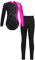 iEFiEL Mädchen Turnanzug Langarm Glitzer Gymnastik Kleidung Set Ballett Trikot Langarmbody mit Lange Hose Kinder Gymnastikanzug Z Rose + Schwarz 146-152