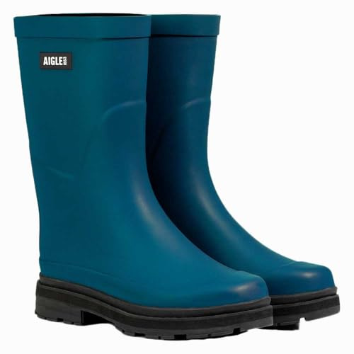 Aigle Women's Mid Rain Boot, Storm Blue, 41 EU