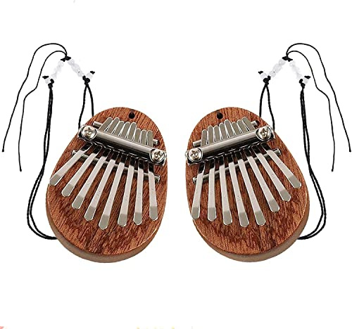 Wlauqueta 2 pezzi Kalimba Pollice Pianoforte 8 Toni Mini Pollice Pianoforte Mini Kalimba Pollice Pianoforte per Bambini Adulti Strumenti Accessori