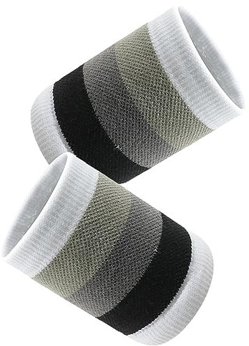 Schweißbänder 2 Stück Sport Wristbands Schweißband Handgelenk Fitness Schweißband Arm Absorbierende Schweißbänder Handgelenk für Herren Damen Fußball Basketball Fitnessstudio (Farbverlauf Schwarz)