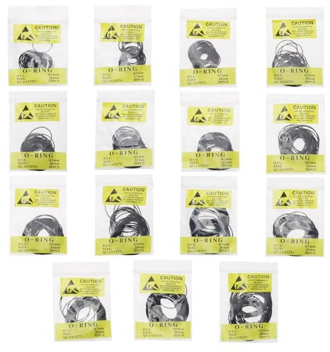 eMagTech 750-teiliges Gummi-Uhrendichtungsset O-Ring-Uhrendichtungen Wasserdicht Einfache Dichtungsscheiben Set Zubehör für Reparatur von Uhren Schwarz 0,7mm