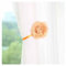 SHTGOI 2 Stücke Blumen Vorhang Raffhalter Magnetische Gardinenhalter Klammer ohne Bohren Vorhang Zugband Blasenblume Vorhanghalter mit Flexiblem Seil für Wohnzimmer Badezimmer Deko 30cm Orange
