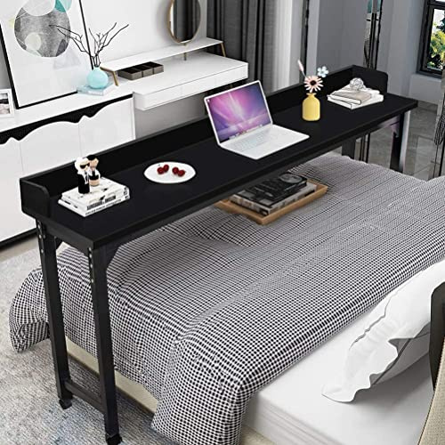 Mobiler Sitz-Steh-Schreibtisch Über Dem Bett, Rollender Tragbarer Steh-Laptop-Schreibtisch, Tablett Und Projektorwagen Mit Rollen, Tisch Für Arbeitszimmer, Schlafzimmer, Wohnzimmer (Schwarz)