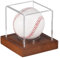 sourcing map Baseball-Vitrine mit Holzsockel, Acryl-Baseballhalter zur Präsentation von Erinnerungsstücken, Kiefernholz
