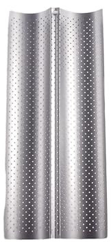 KLOVA Bandeja de pan largo perforada para hornear pan francés moldes para hornear pan antiadherente molde de acero al carbono para hornear pan de metal